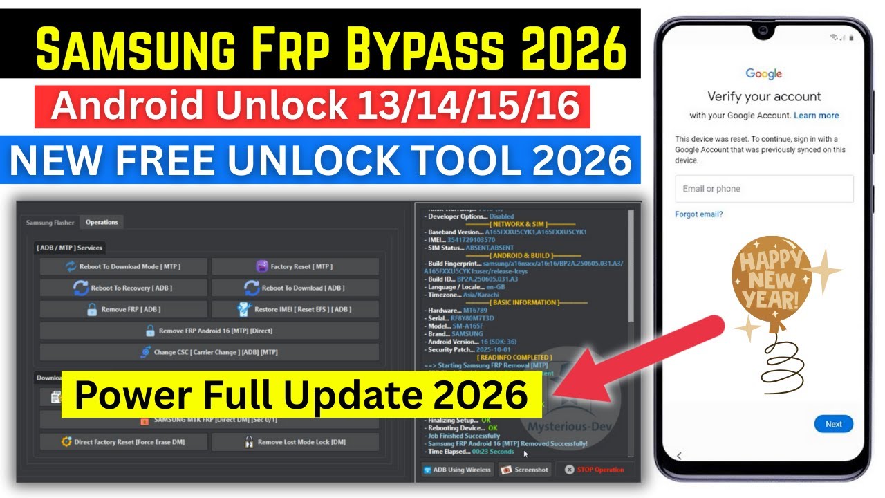 Samsung FRP Bypass Unlock New Free Tool 2026 | Samsung Google Account Remove One Click 2026 Free