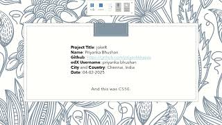 Final Project - CS50&#39;s Introduction to Programming with R By Priyanka Bhushan