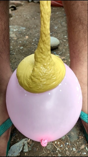 BECAUSE OF THE YELLOW RICE BALLOON #shorts #funny #art #trending