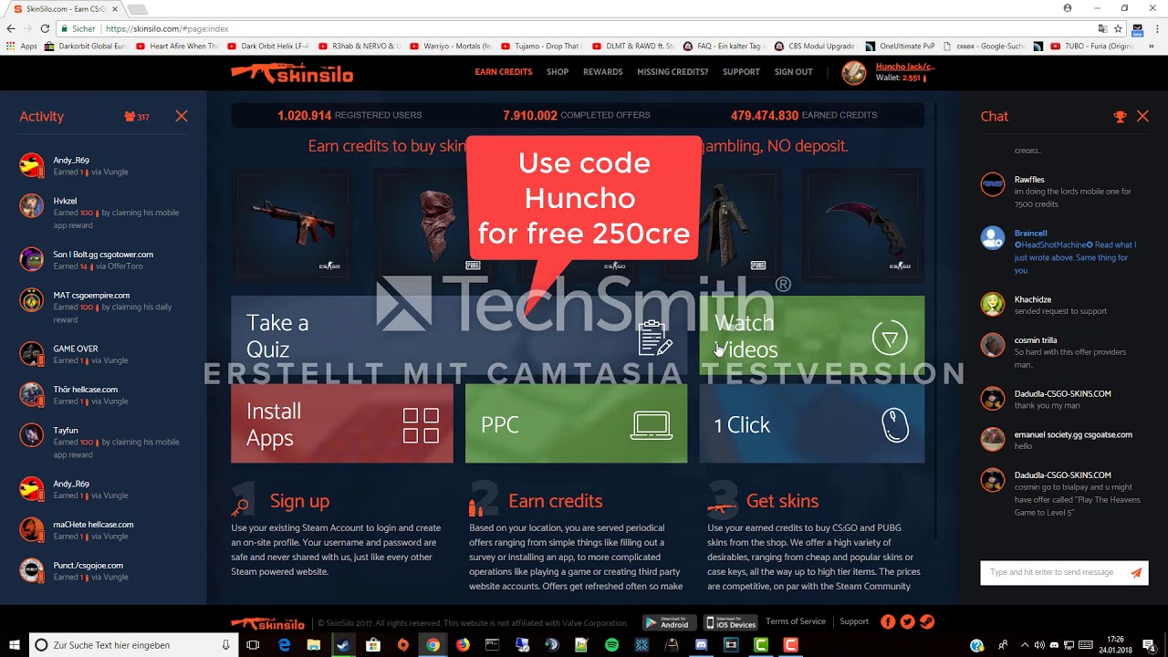 SKINSILO - Get CSGO Skins for free!!!