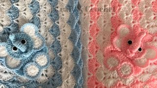 Crochet Elephant/Craft & crochet baby blanket appliqué