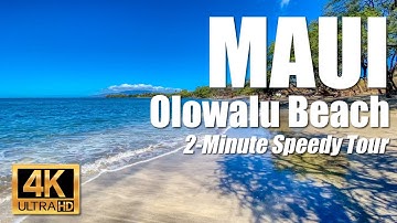 Scenic tour with hyper lapse quickly shows all of snorkel site Olowalu Beach in Maui, Hawaii 4K