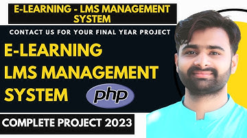 Online E-Learning Project Using PHP MYSQL - VU Final Year Project 2023 - eLearning System Using PHP