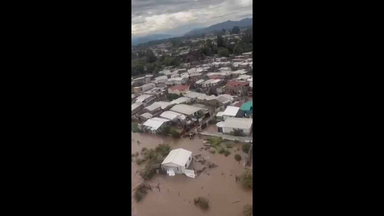 Chilean police conduct rescues after severe flooding
