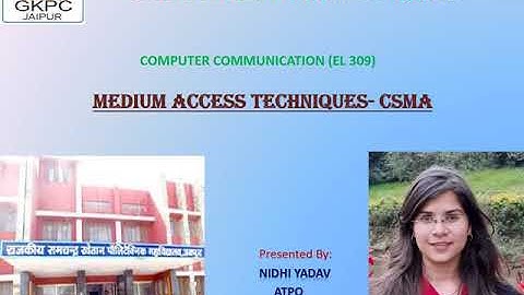 Medium Access Techniques- CSMA II By Nidhi Yadav II EL 309