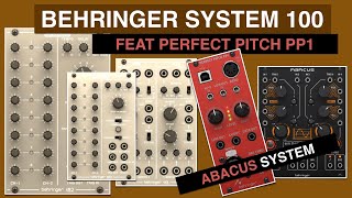 BEHRINGER System 100 Feat PERFECT PITCH PP1 ABACUS and Four LFO.Let's try guitar with modular system