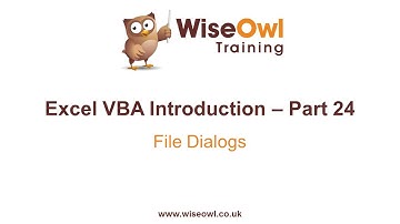 Excel VBA Introduction Part 24 - File Dialogs