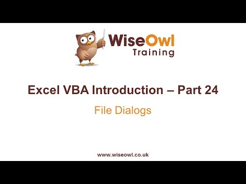 Excel VBA Introduction Part 24 - File Dialogs