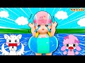 【水遊び】ツクモやプリルとプールでメルちゃんとお水嫌いを克服チャレンジ！水着や浮き輪で海水浴♪メルちゃん きせかえセット わくわくスイミング・子供向け知育教育★サンサンキッズTV★