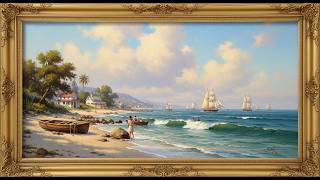 Frame TV Art with Music: 4K Frame TV Art: Vintage Maritime Seascape Decor | Coastal Screensaver