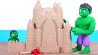 FUNNY KIDS CASTLE ON THE BEACH ❤ Play Doh Cartoons For Kids