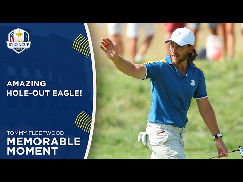 Tommy Fleetwood Holes an Incredible Bunker Shot for Eagle! | 2023 Ryder Cup