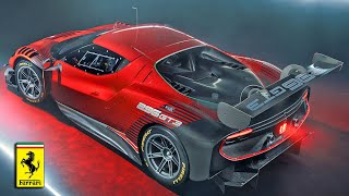 FERRARI 296 GT3 with a mid rear mounted six cylinder engine