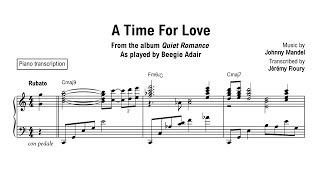 A Time For Love - Beegie Adair - Piano Transcription Sheet Music