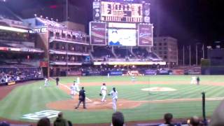 Ryan Braun hits a triple vs Padres