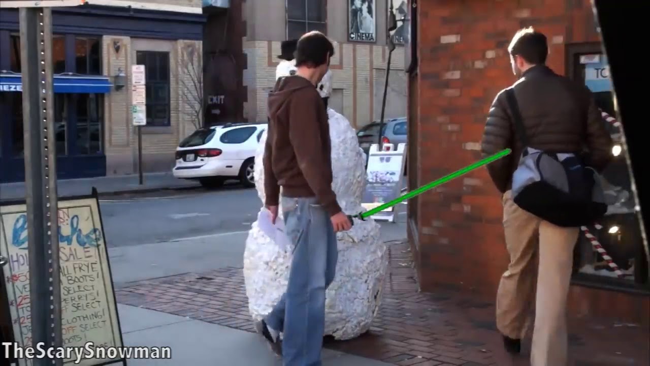 Funny Scary Snowman Hidden Camera Practical Joke Top 50 Of All Time