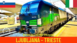 Cab ride Ljubljana  Trieste (EC134)  train drivers view in 4K