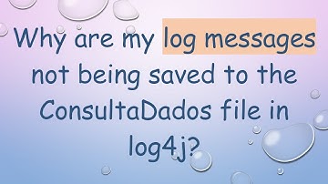 Why are my log messages not being saved to the ConsultaDados file in log4j?