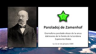 Paroladoj de Zamenhof 1. Okaze de la 1a datreveno de la fondo de la Londona Esperanto-Klubo.