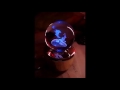 ★3D クリスタル オルゴール ガラス球 イルカ LED 電飾 3色 イルミネーション