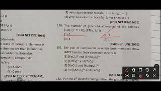 Coordination chemistry SOLVED PYQ'S CSIR NET DECEMBER 2020 (ASSAM) |PART 22