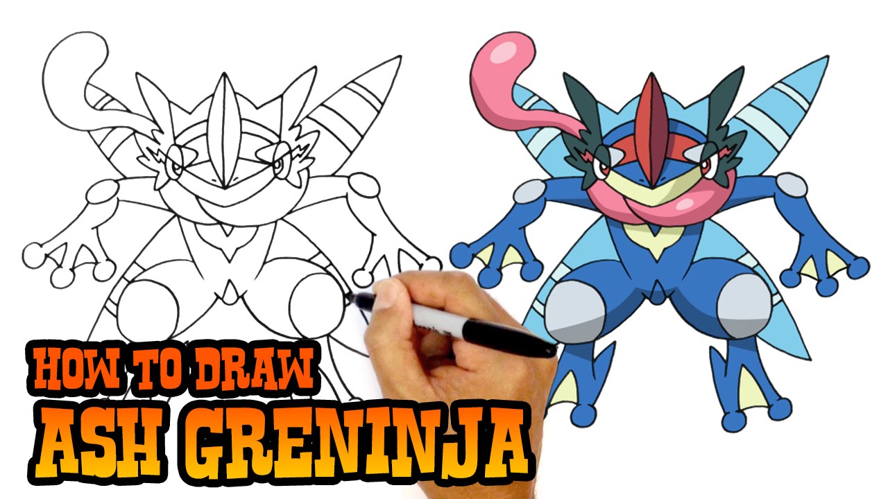 Pokemon Ash Greninja Drawing