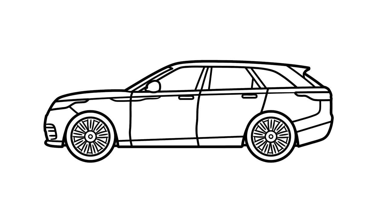 How to draw a LAND ROVER VELAR easy | Drawing land rover suv from the ...