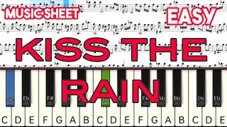KISS THE RAIN - YIRUMA | EASY PIANO WITH MUSIC SHEET