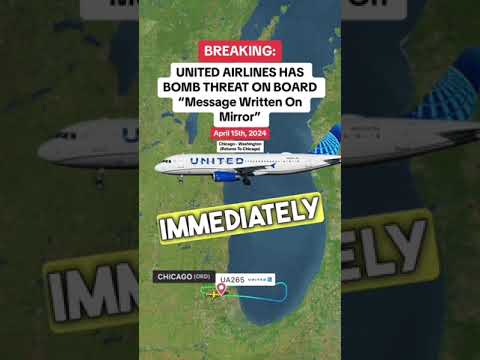 UNITED AIRLINES HAS BOMB THREAT ON BOARD 