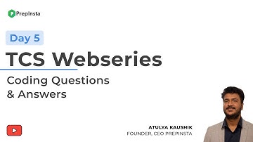 TCS Webseries Day 5 TCS Coding Questions and Answers
