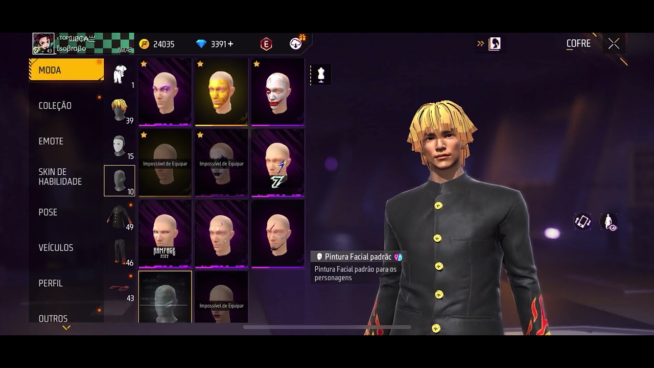 Gemando minha conta de free fire