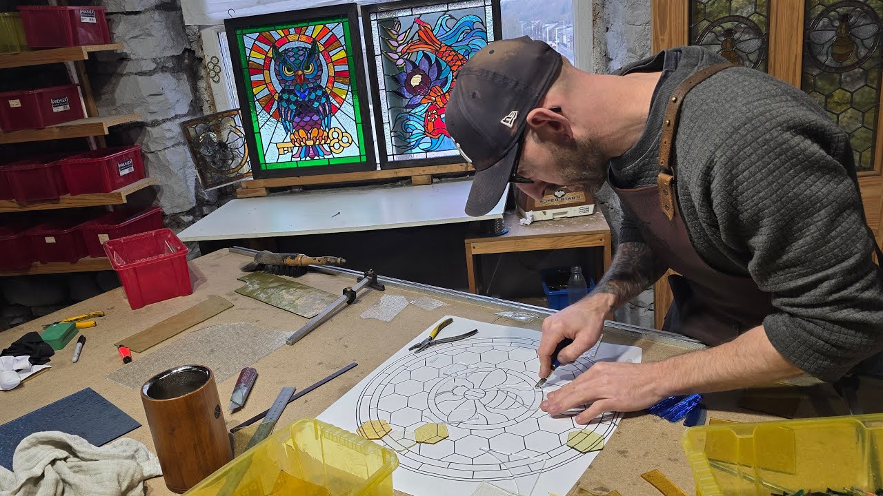 A little glass cutting in the workshop