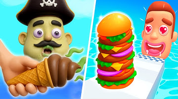 Sandwich Run Vs Stacky Ice Cream Runner - All Level Gameplay Android,iOS - NEW UPDATE J10