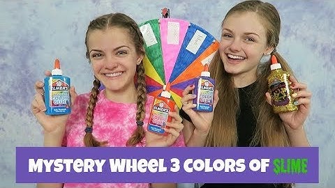 Mystery Wheel 3 Colors of Slime Challenge ~ Jacy and Kacy