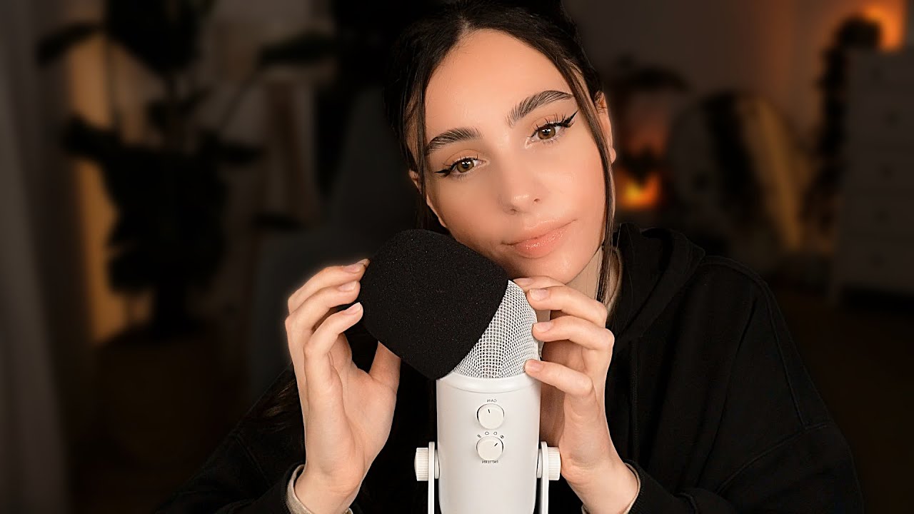 ASMR Mic Scratching 🎙️ mit & ohne Popschutz + random Whispering