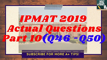 #IIM INDORE #IPMAT 2019 Actual Paper MCQ Solutions / Solved Paper from Q46 - Q50