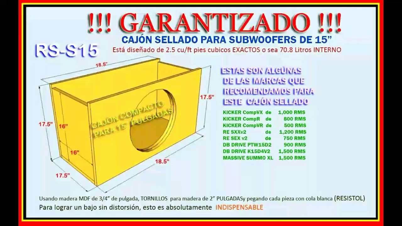 Cajón para woofers de 15" pulgadas YouTube