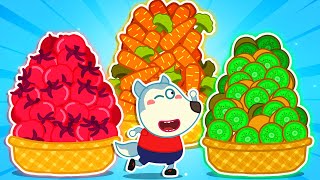Lycan Learns Colors with Fruits and Vegetables 🐺 Funny Stories for Kids @LYCANArabic