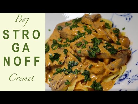 Bøf Stroganoff / Boeuf stroganoff - Smørmørt oksekød m. cremet, smagfuld svampesauce - Opskrift #224