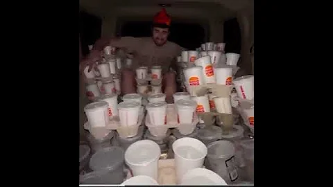 Car full of water cups 🤣