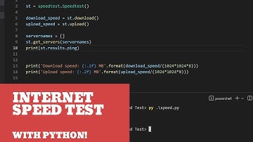 How to Test your Internet Speed (Upload and Download), and Latency with Python!