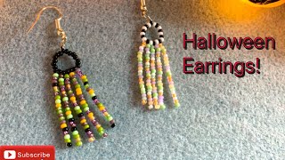 Halloween bead fringe earrings tutorial