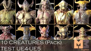 10 Creatures (Pack) Test Epic Skeleton UE4-UE5