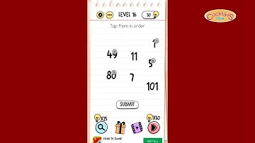 Brain Test Level 16 solution Tap them in order