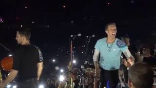 Coldplay arrives at the C stage in Las Vegas