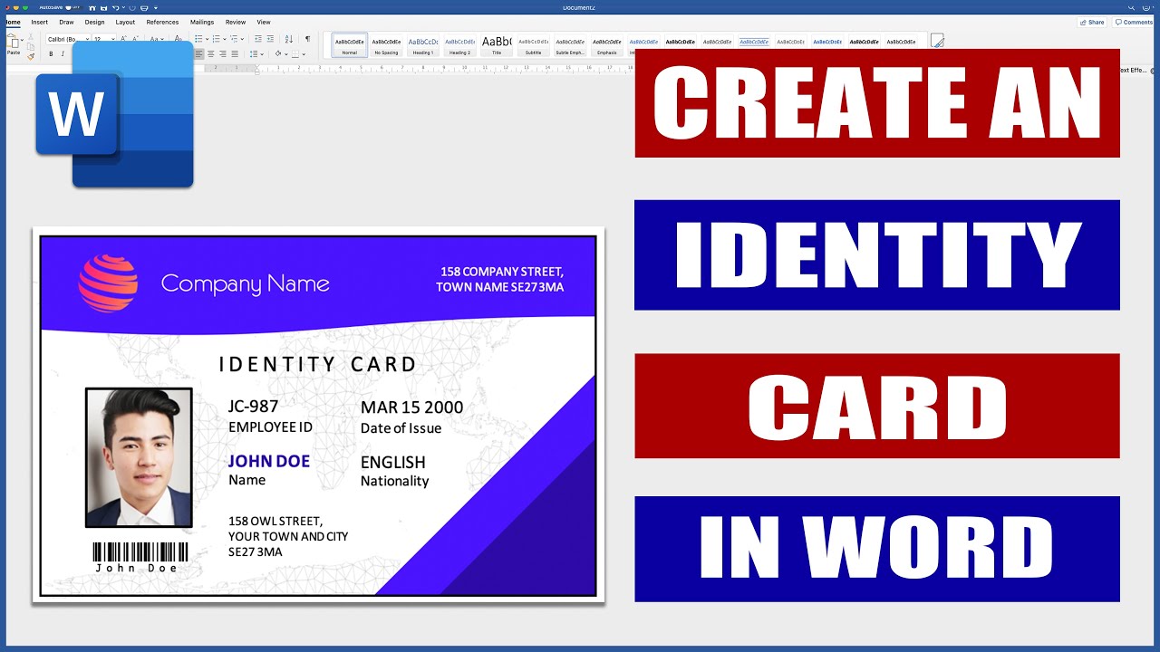 How To Create An ID Card In Word Microsoft Word Tutorials YouTube