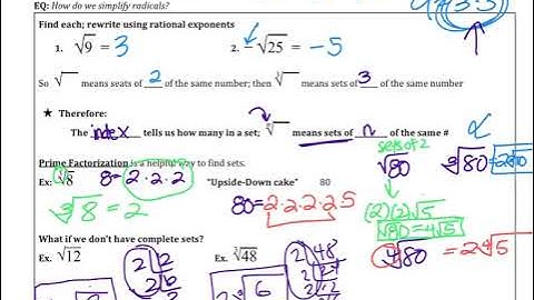 (7.3) Simplifying and Working with Radicals