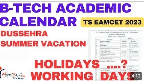 JNTUH BTECH 1ST YEAR SEM 1 SEM2 ACADEMIC CALENDAR|BTECH ACADEMIC CALENDAR