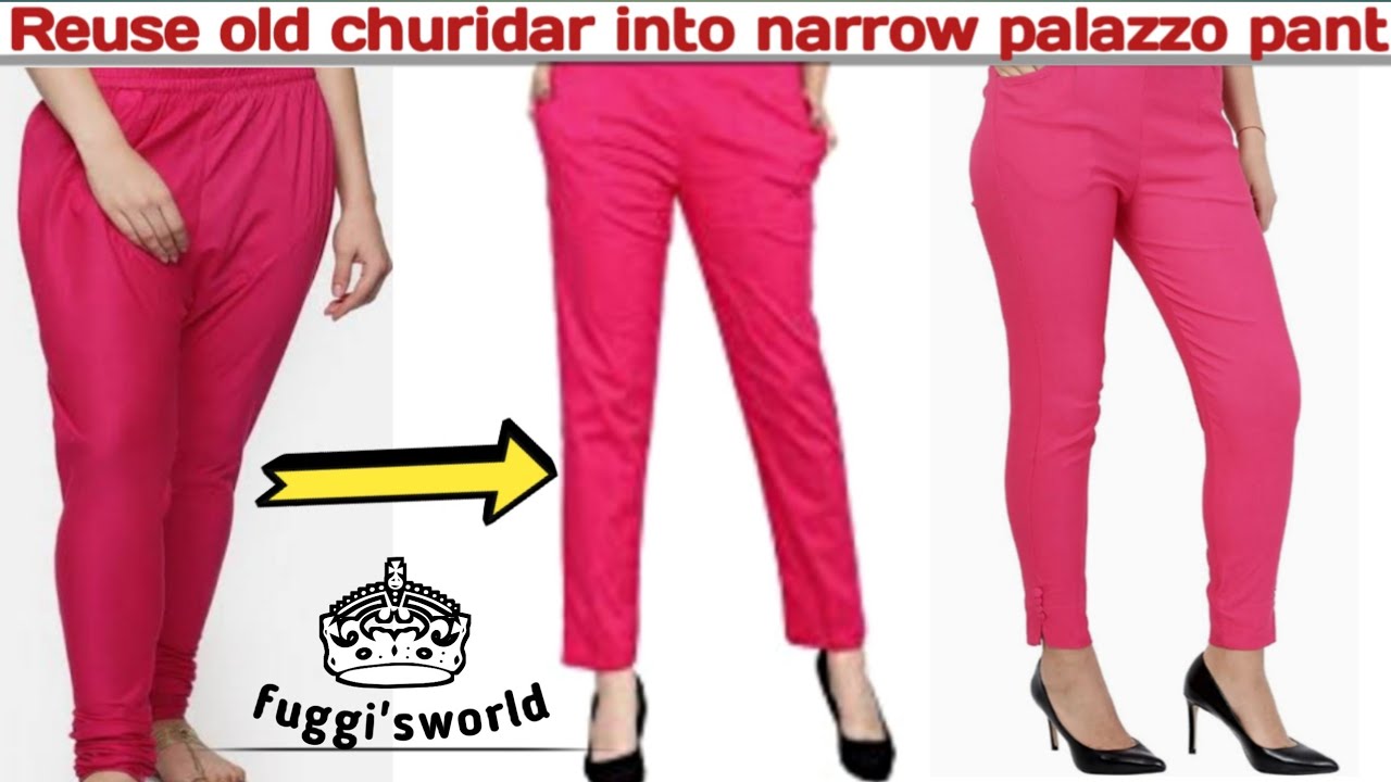 Convert/Reuse old churidar pyjama into PANT in 10min, diy straight pant, Narrow pant