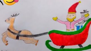 رسم بابا نويل -Drawing of santa clau   ٢٠٢١merry christmas